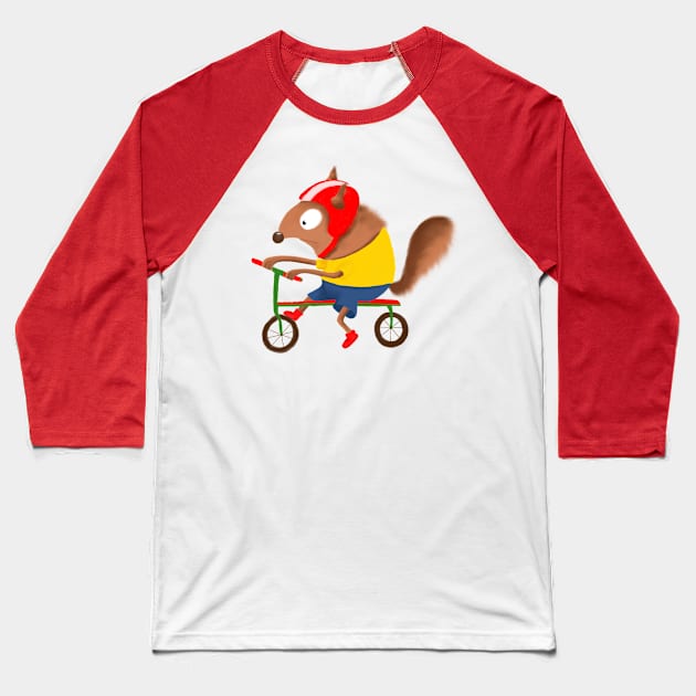 squirrel Baseball T-Shirt by Lins-penseeltje